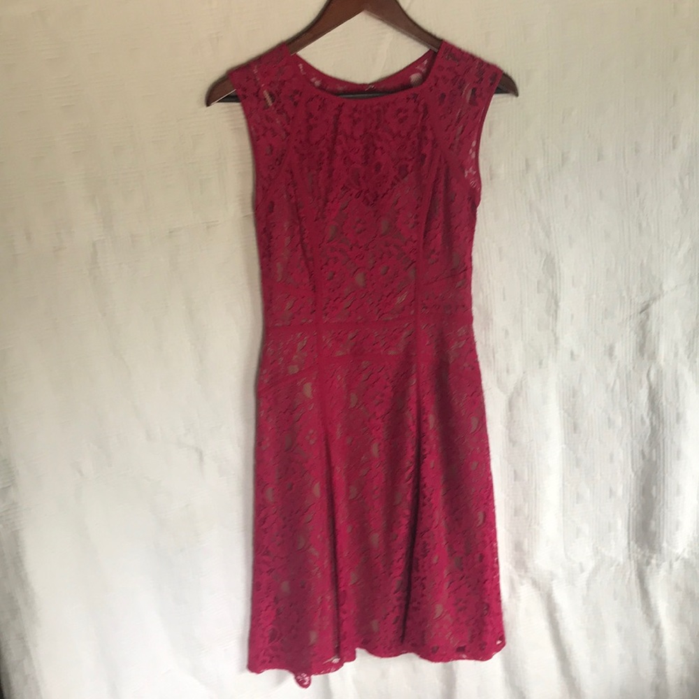 Bcbg max azria fuchsia lace dress size XS